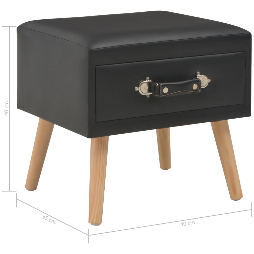 Comodino Nero 40x35x40 Cm In Similpelle - Foto 13