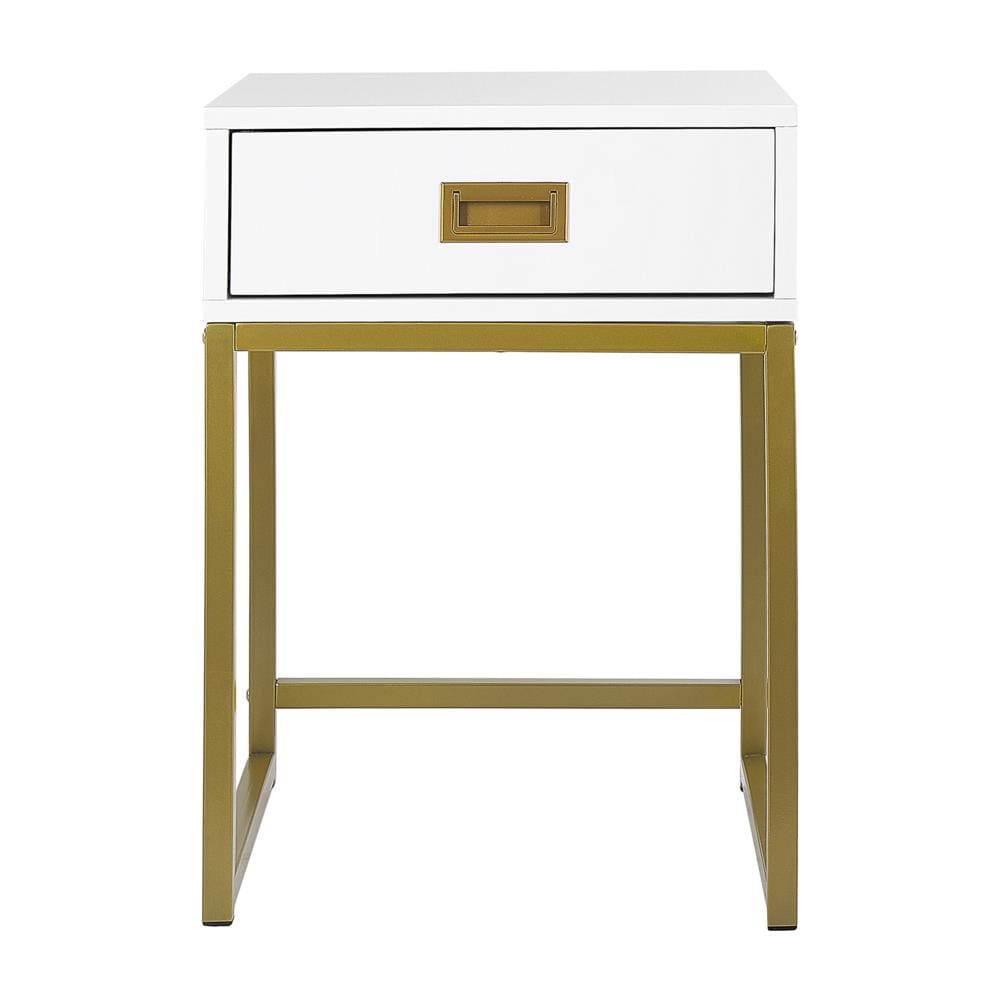 Tavolino Da Divano Con Cassetto Bianco Largo - Foto 2