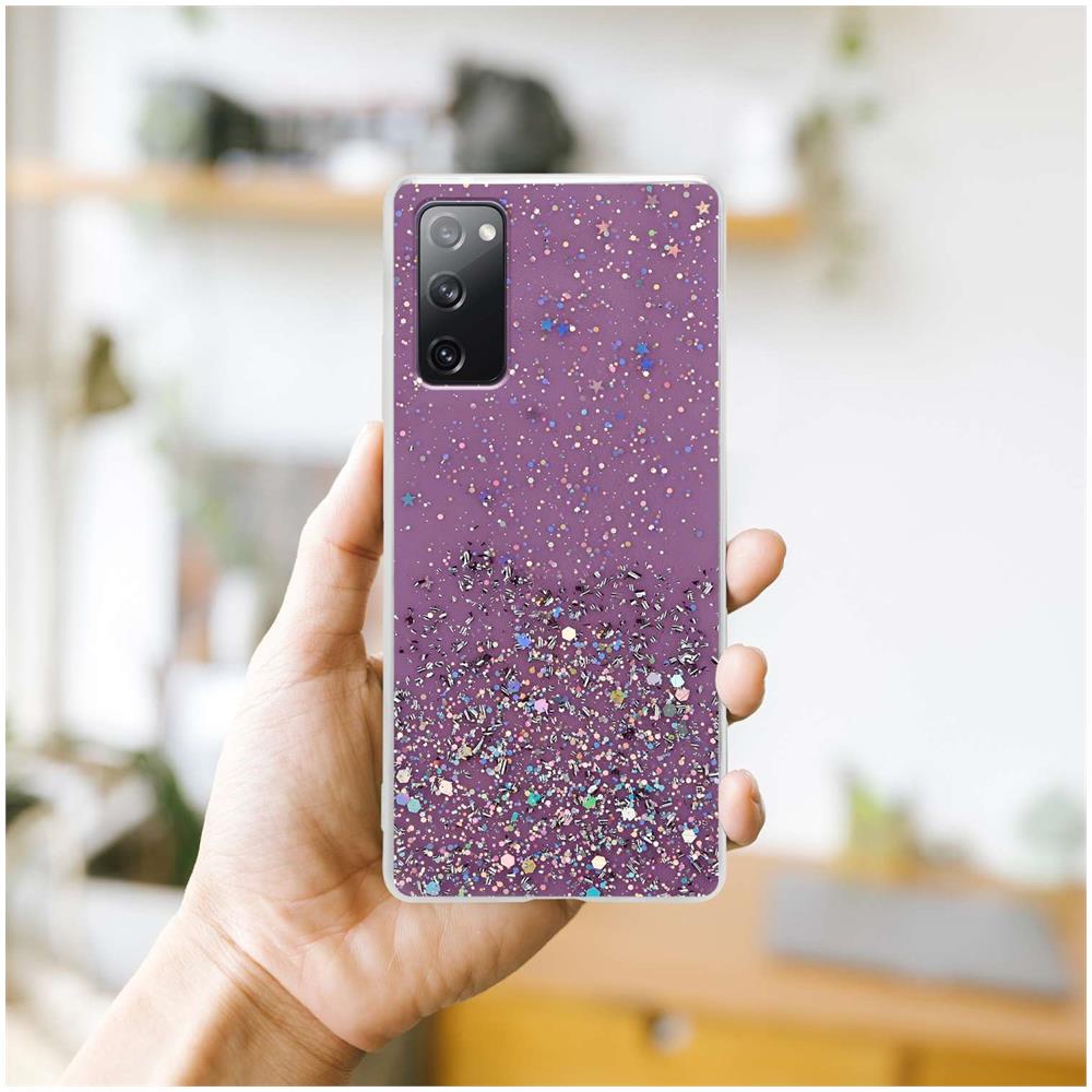 Custodia Compatibile Con Samsung Galaxy S20 Fe In Viola Con Glitter - Coperchio Protettivo In Silicone Tpu Flessibile Con Glitter Scintillanti - Foto 8
