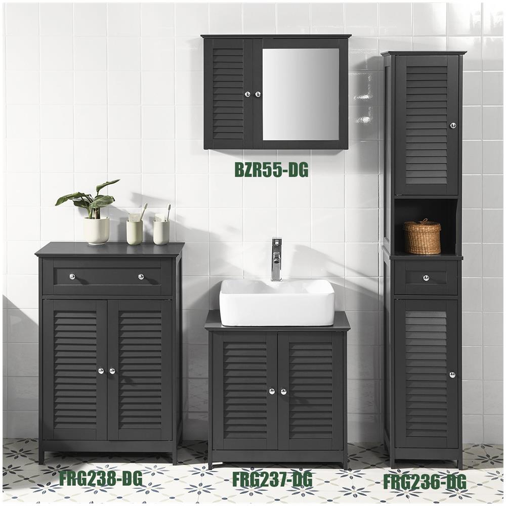 Mobiletto Bagno Colonna Bagno Cassettiera Bagno Bianco Con Cassetti Grigio Frg236-dg - Foto 2