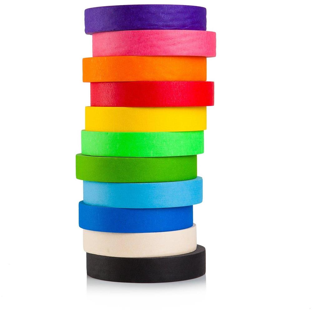 Nastro Per Mascheratura Diversi Colori (18 Mm / 10 M) Confezione Da 12 - Foto 2