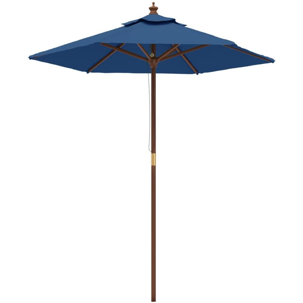 Ombrellone Da Giardino Con Palo In Legno Azzurro 196x231 Cm - Foto 2