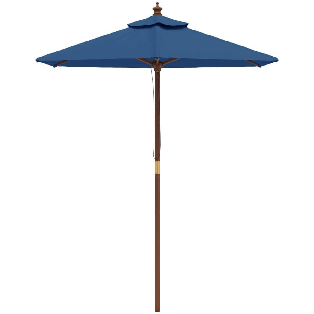 Ombrellone Da Giardino Con Palo In Legno Azzurro 196x231 Cm - Foto 3