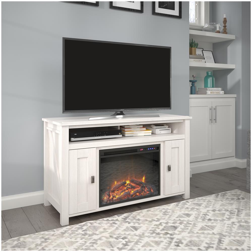 Farmington Caminetto A 2 Porte In Truciolare Bianco - Foto 7