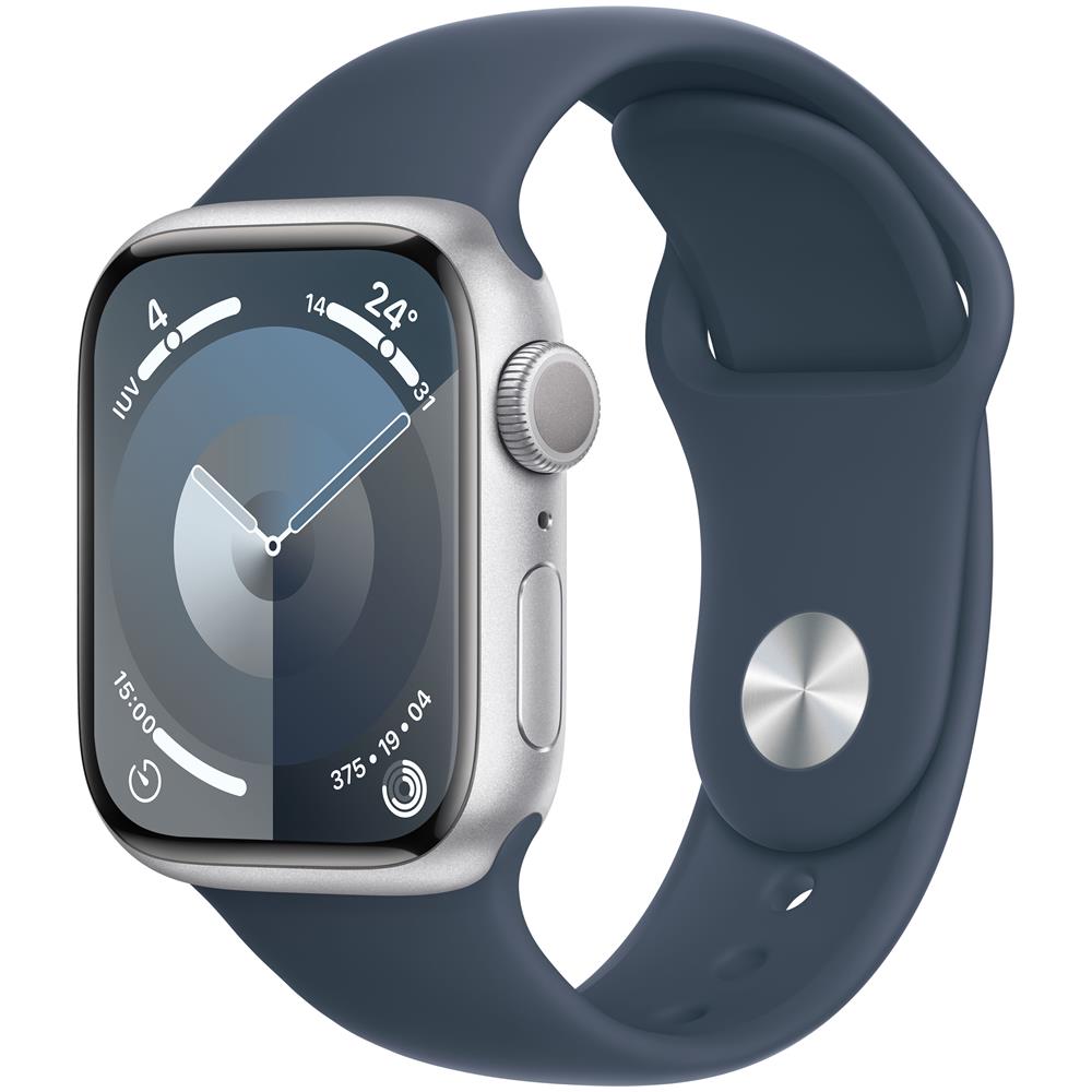 Watch Series 9 GPS Cassa 41mm in Alluminio Argento con Cinturino Sport Blu Tempesta - S /M - Foto 2
