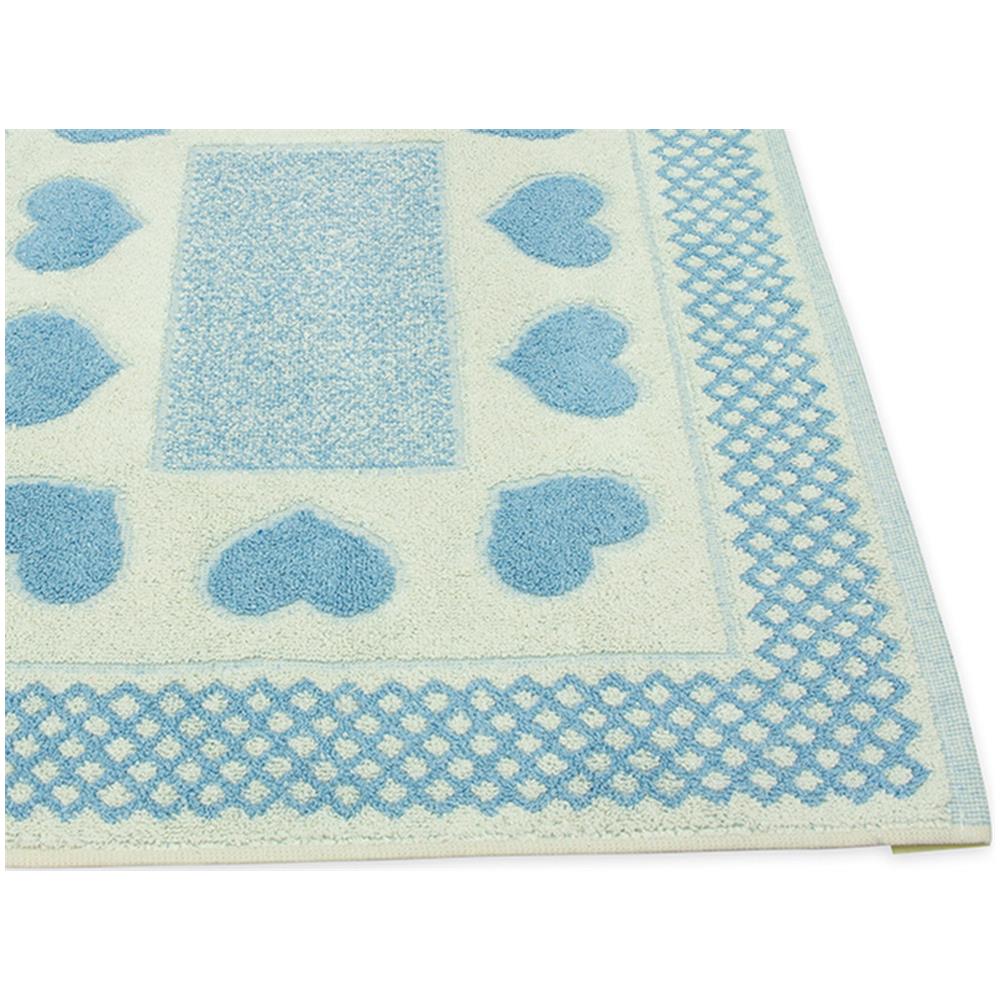Tappeto Bagno Doccia Spugna Tappetino Assorbente Cotone Pelo Corto Mod. Love O.b 60x90 Azzurro - Foto 2