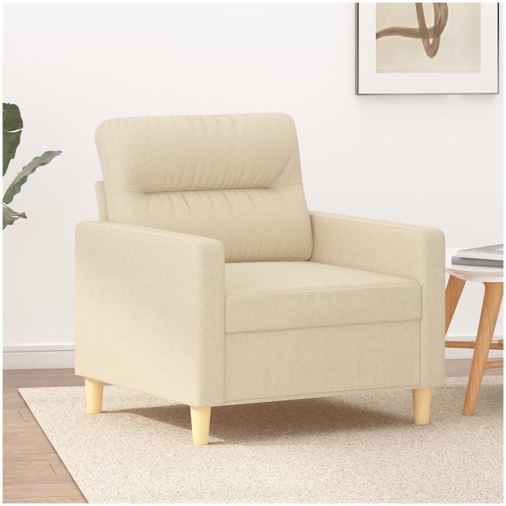 Poltrona Crema 60 Cm In Tessuto - Foto 1