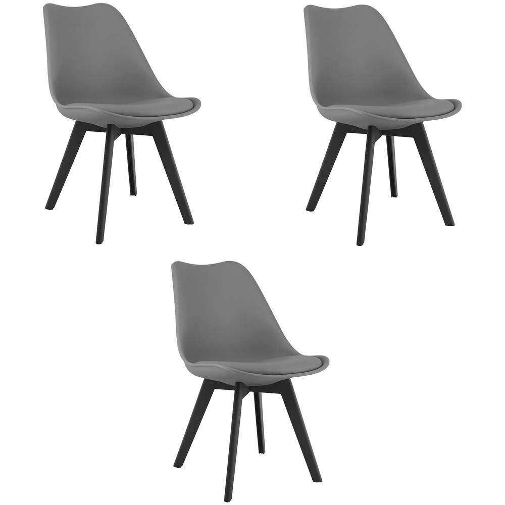 Sedia RIXK - Ergonomica Grafite con Gambe Nere x 3 - Foto 1