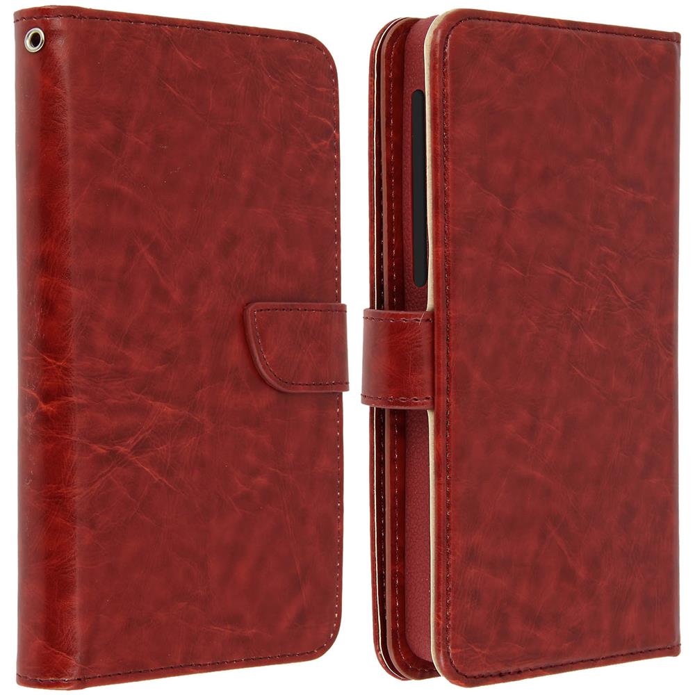 Custodia A Libro Universale Smartphone 6 Portacarte Marrone Taglia M - Foto 10
