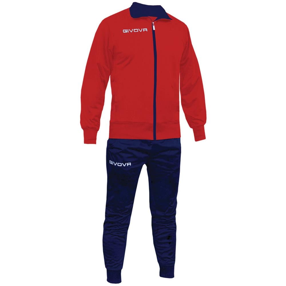 Tuta Torino Givova - Completo Di Giacca A Manica Lunga E Pantalone Di Colore Rosso / blu Taglia 6xs - Foto 1