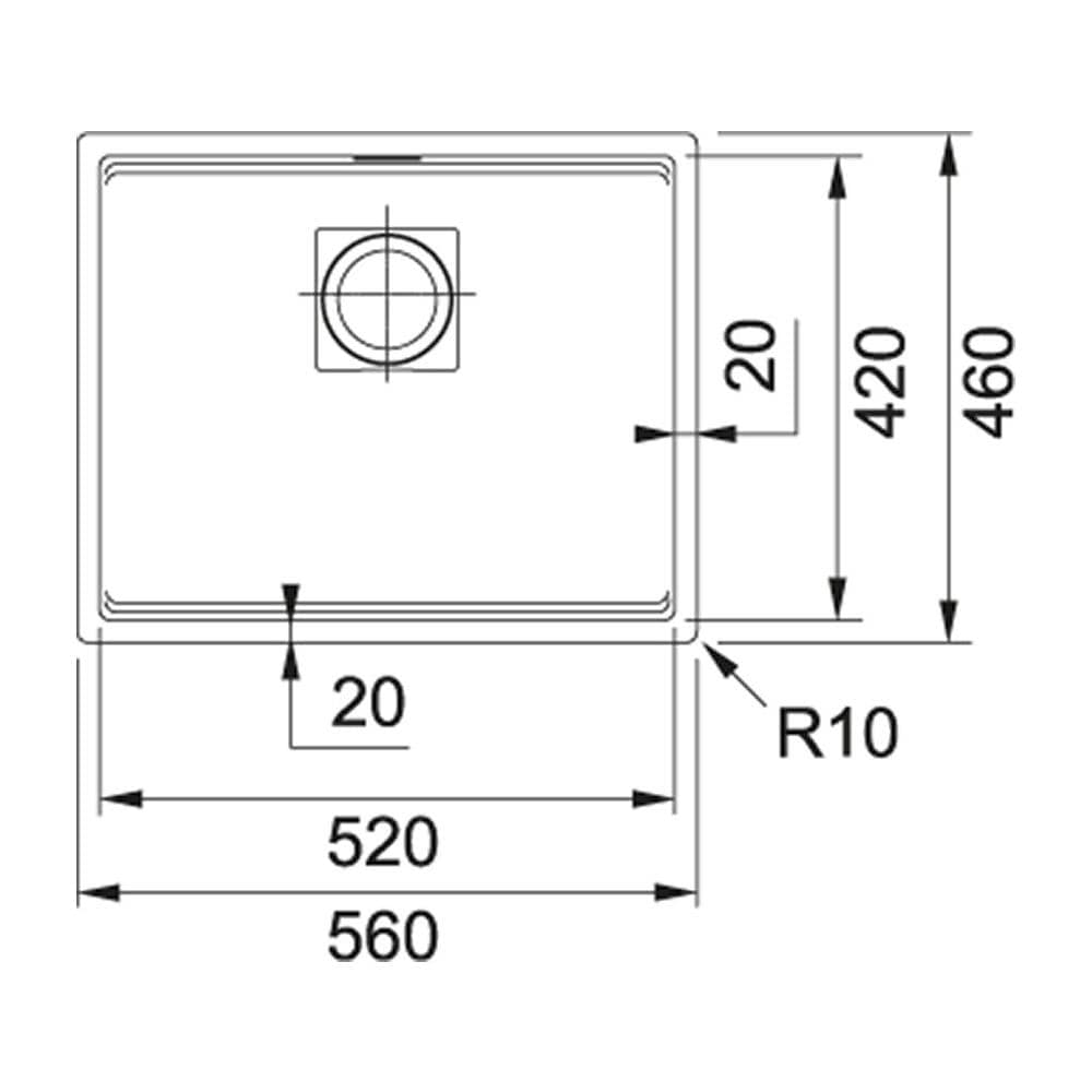 Lavello Sottotop Kubus 2 KNG 110-52 1 Vasca in Fragranite 52 x 42 cm Colore Nero - Foto 4