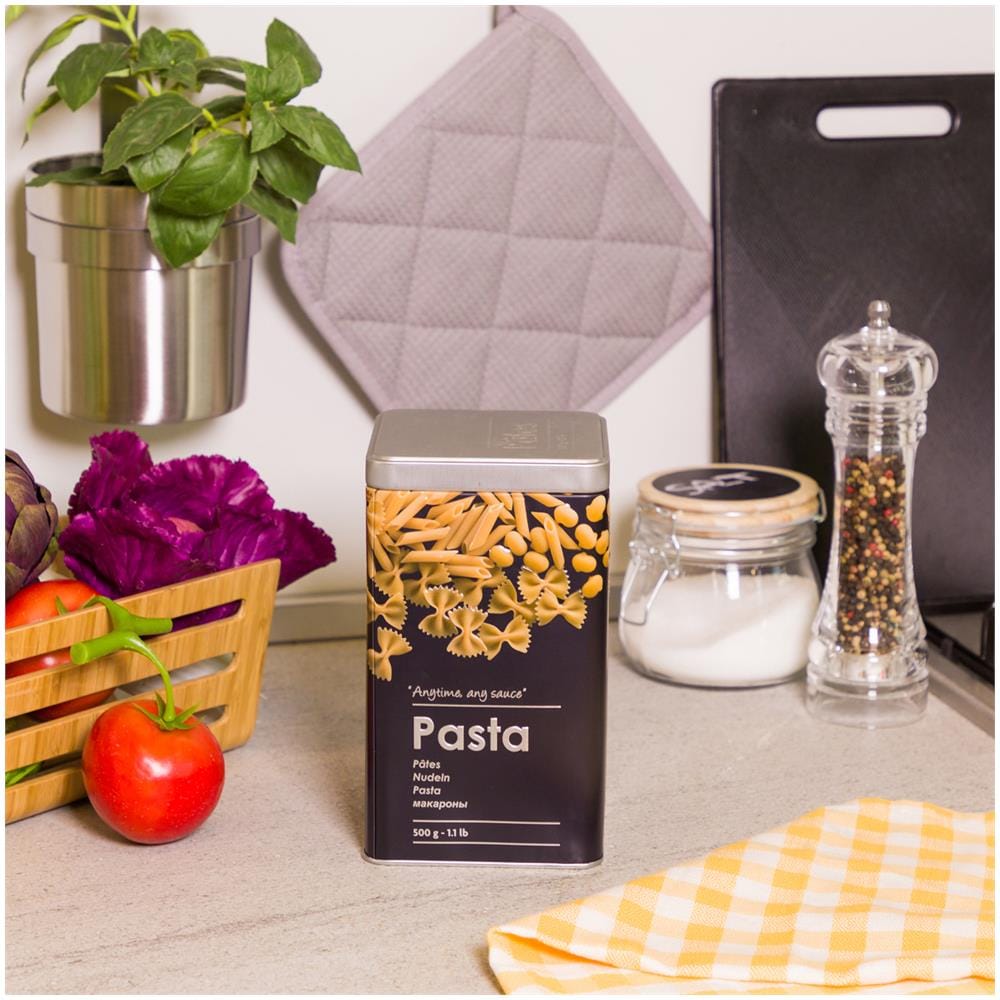 Barattolo Porta Pasta In Ferro Nero - Foto 2