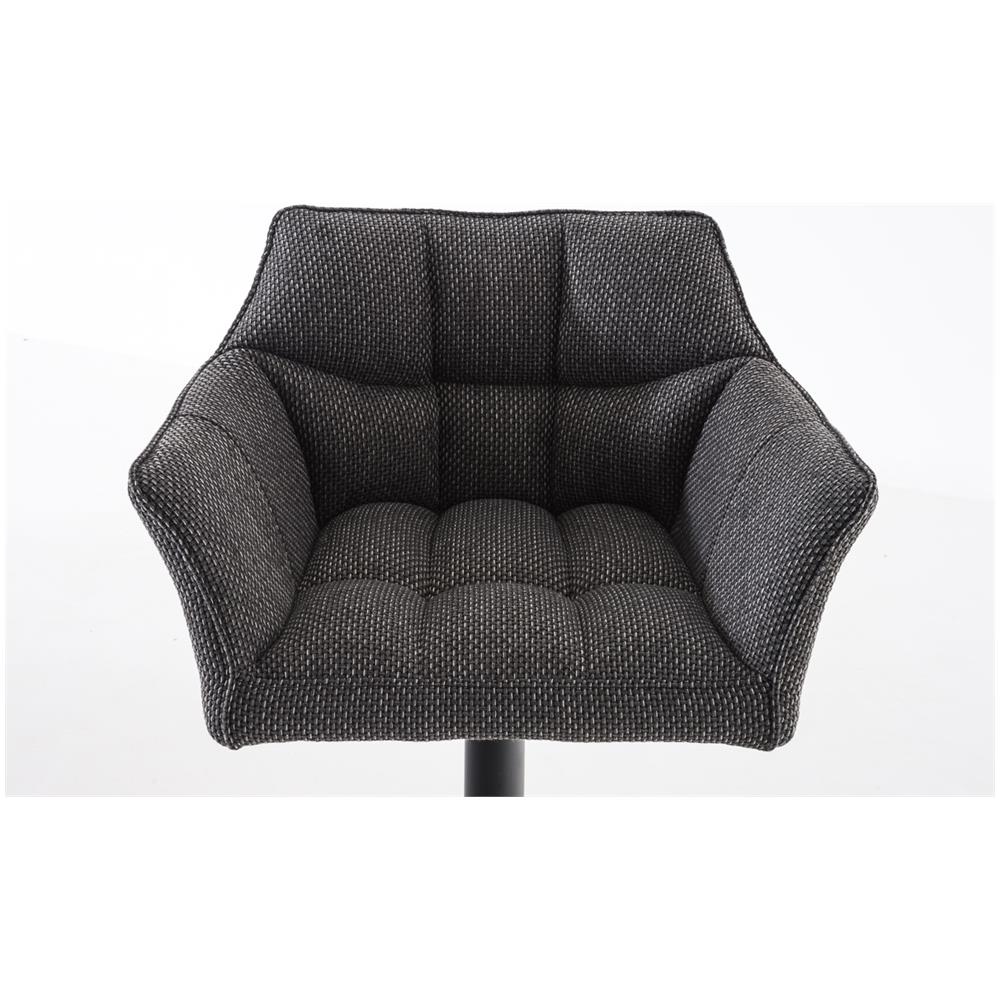 Sgabello Alto Bar Damaso I Sgabello Design Cucina Trapuntato in Tessuto con Braccioli E Schienale Imbottiti l Sedia Sgabello Bar Pub con Poggiapiedi Grigio Titanio Nero - Foto 5