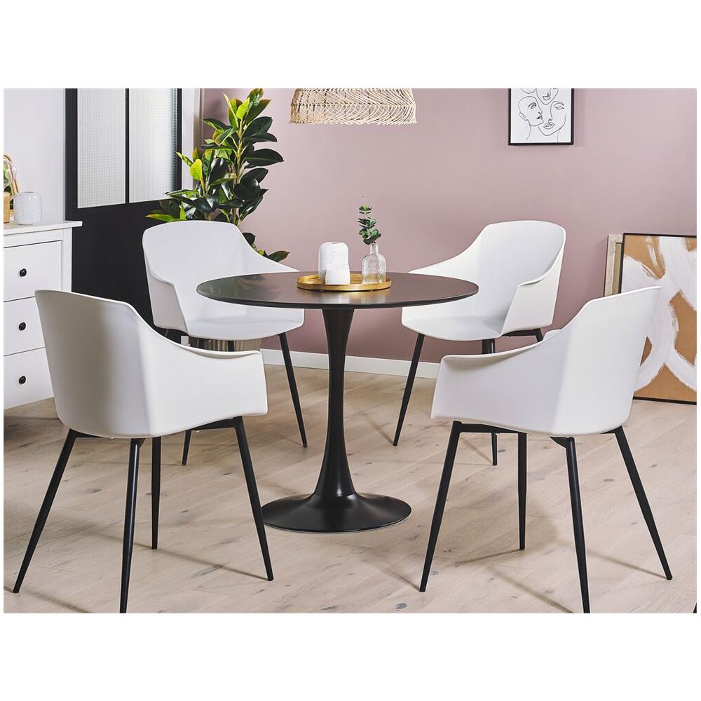 North Sedia da pranzo in Rattan e Alluminio | Design Vintage Colore Nero