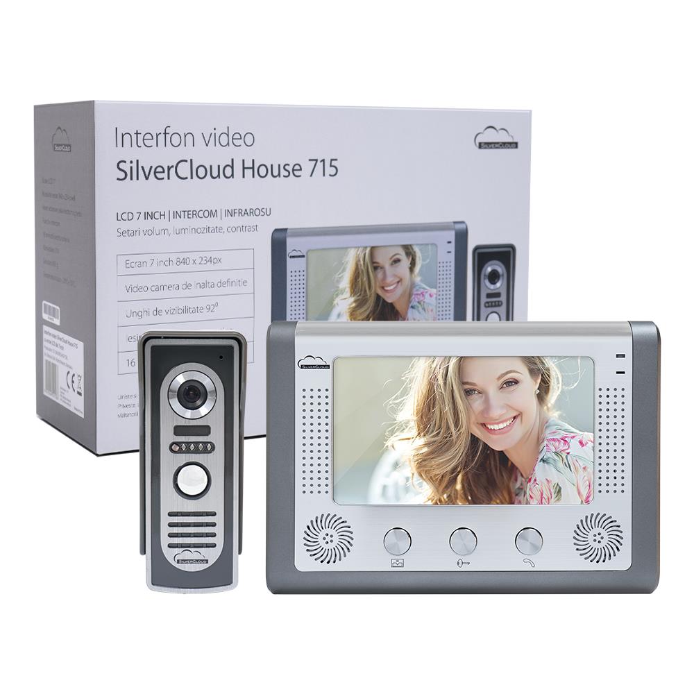 Videocitofono Silvercloud House 715, Schermo Lcd Da 7 Pollici, Videocamera Per Esterni, Visione Notturna, Uscita Yala Elettromagnetica - Foto 1