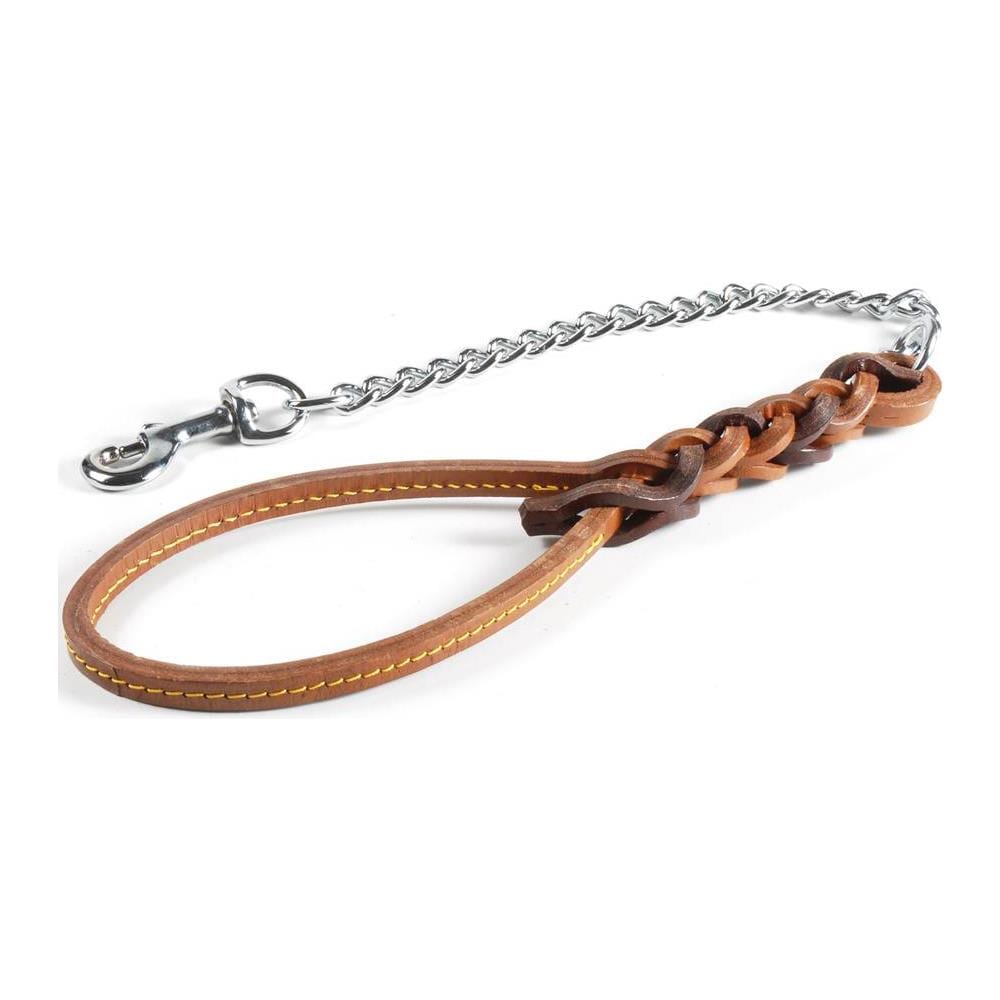 Manigliotto A Tre Fili In Cuoio Con Catena In Acciaio Per Cani Linea Intreccio - Foto 1