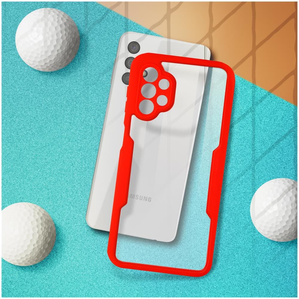 Cover Galaxy A32 5g Retro Plexiglass Fronte Polimero Rinforzata Bordo Rosso - Foto 5