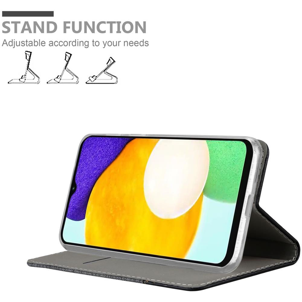 Custodia Compatibile Con Samsung Galaxy A13 5g In Grigio Nero - Coperchio Protettiva Con Chiusura Magnetica, Funzione Stand E Tasca Per Le Carte - Foto 2