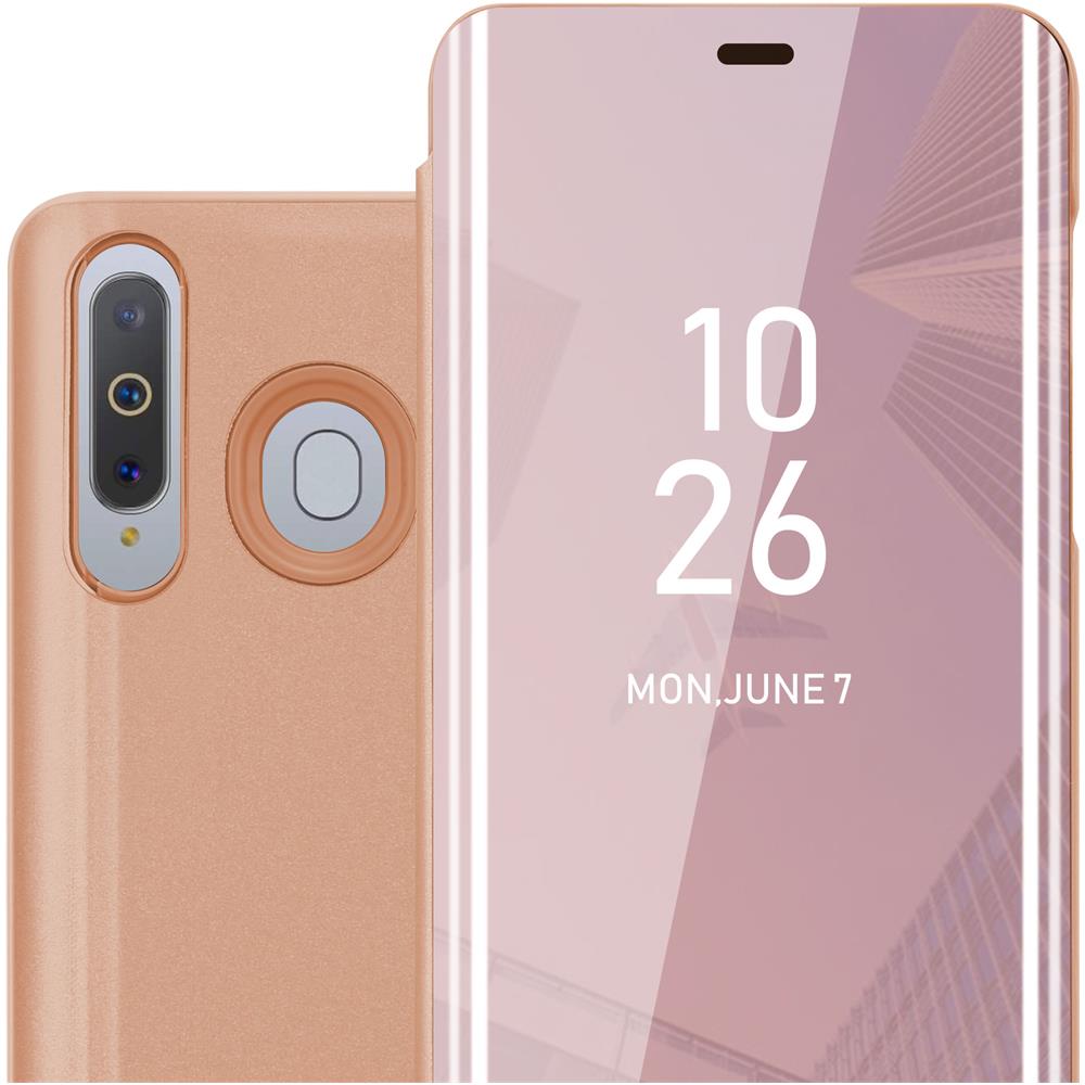 Custodia Compatibile Con Samsung Galaxy A8s In Kunzit Rosa - Clear View Specchio Coperchio Protettivo Con Funzione Di Supporto Protezione A 360 Gradi - Foto 1