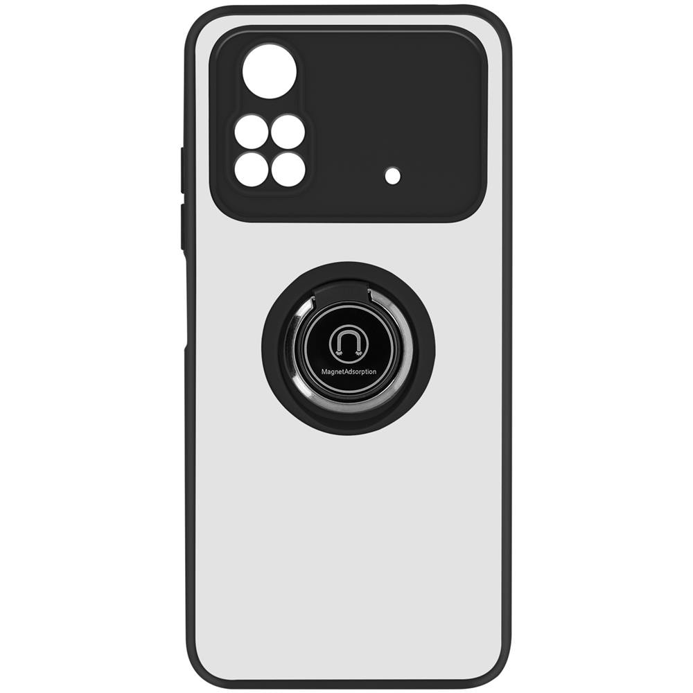 Cover Xiaomi Poco X4 Pro 5g Bimateria Anello Metallico Supporto Nera - Foto 1