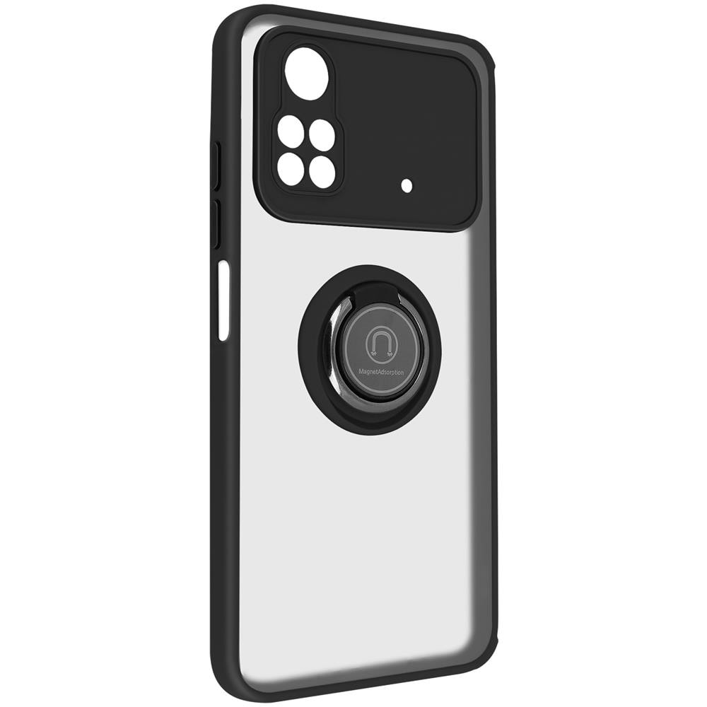 Cover Xiaomi Poco X4 Pro 5g Bimateria Anello Metallico Supporto Nera - Foto 2