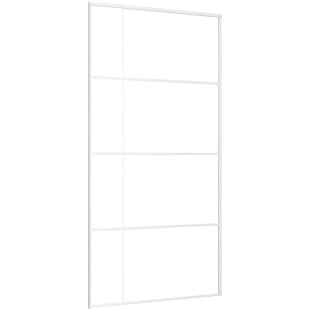 Porta Scorrevole in Vetro ESG e Alluminio 102,5x205 cm Bianca - Foto 1