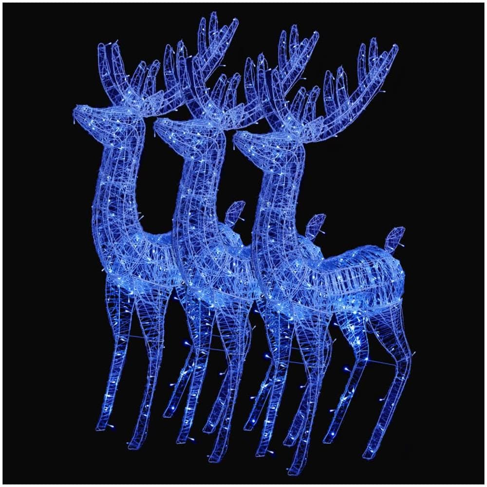 Renne Di Natale Xxl In Acrilico 250 Led 3 Pz 180 Cm Blu - Foto 2