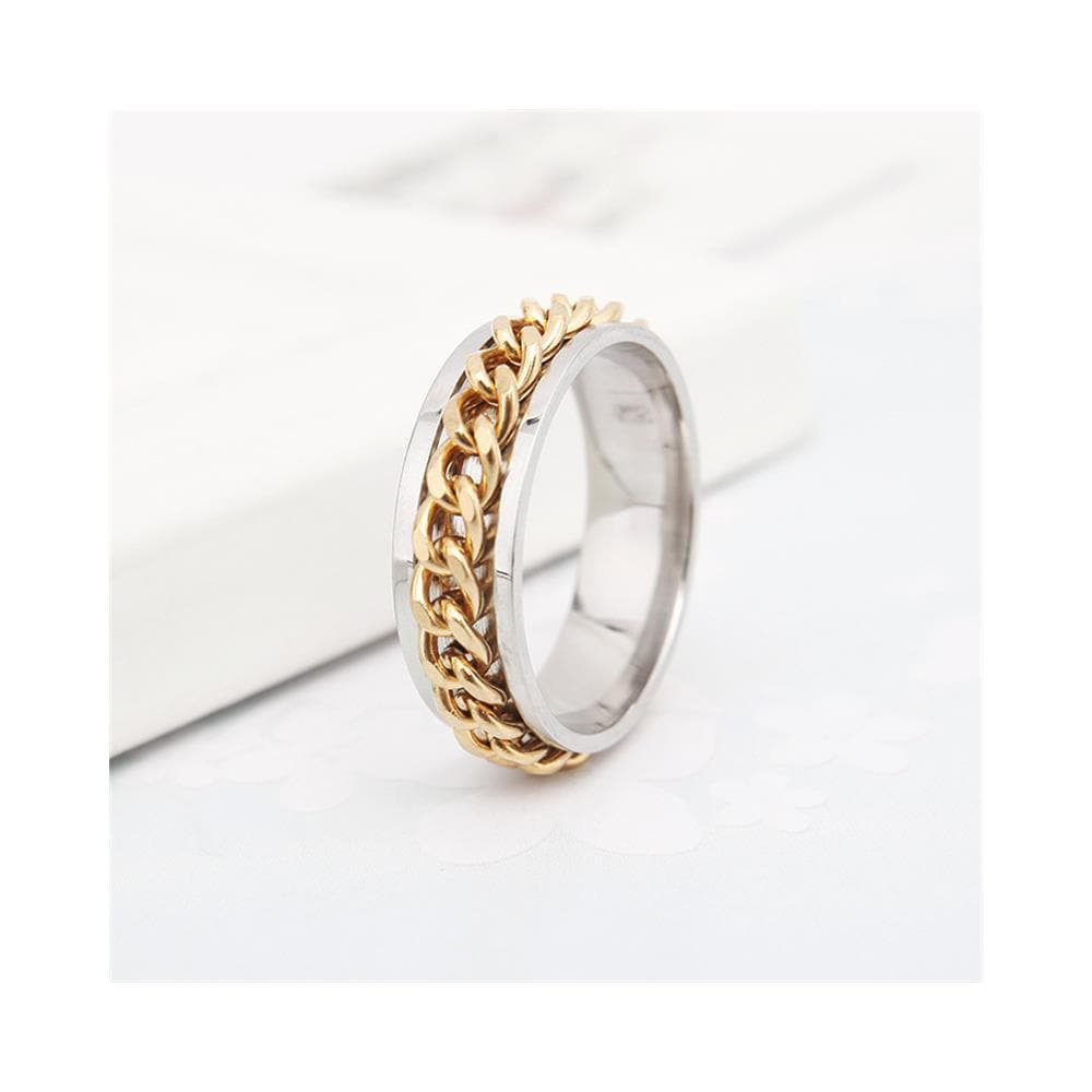 Anello Antistress Con Catena Girevole Gold - Foto 2