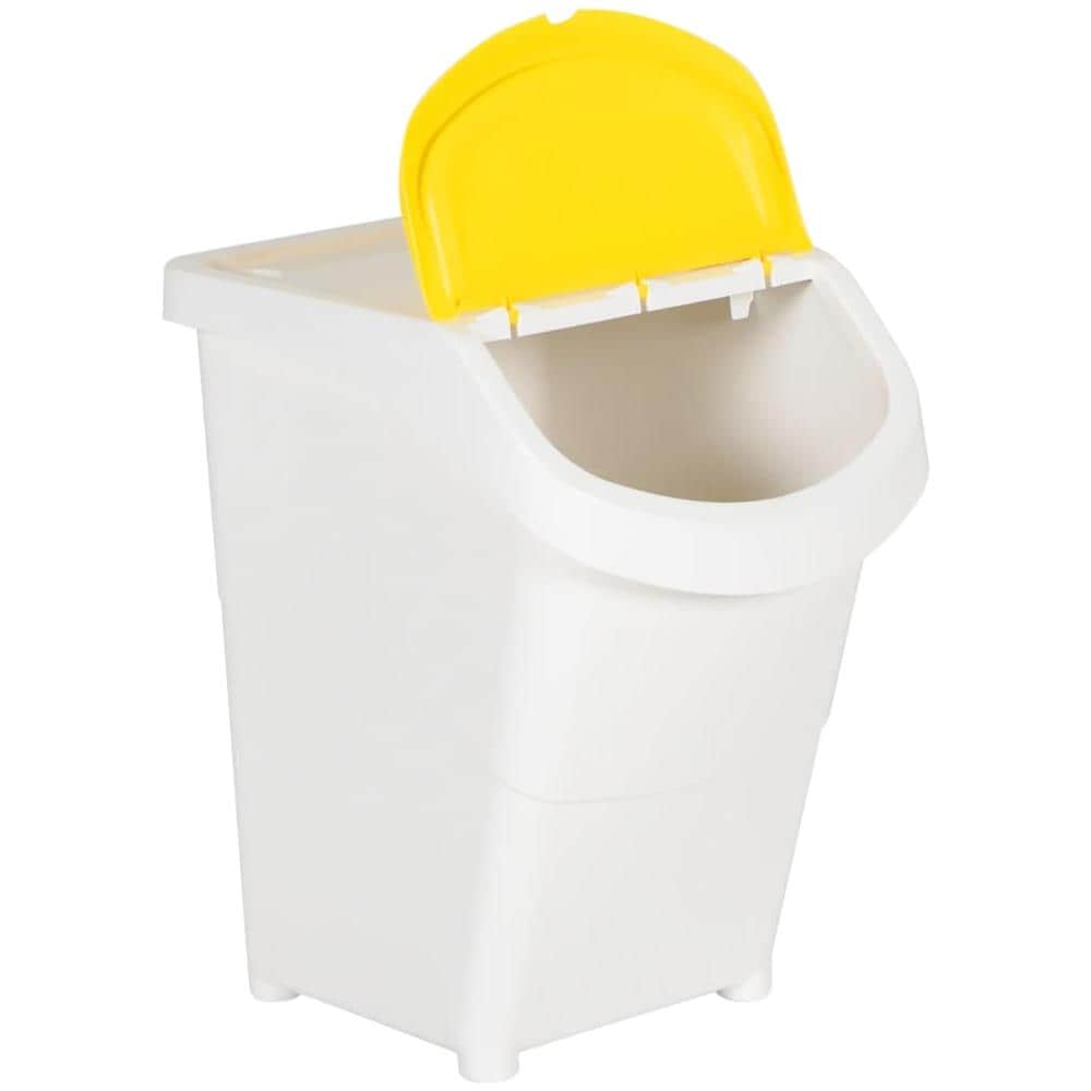 Cestini Per Rifiuti Impilabili Con Coperchi 3pz Bianchi Pp 120l - Foto 3