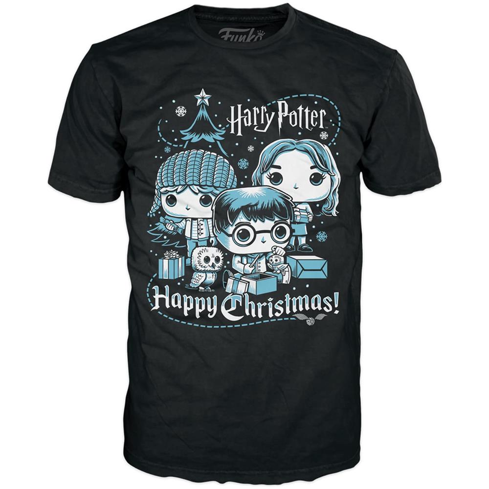 Maglietta Funko Pop: Harry Potter Holiday - Ron, Hermione, Harry - M - Foto 1