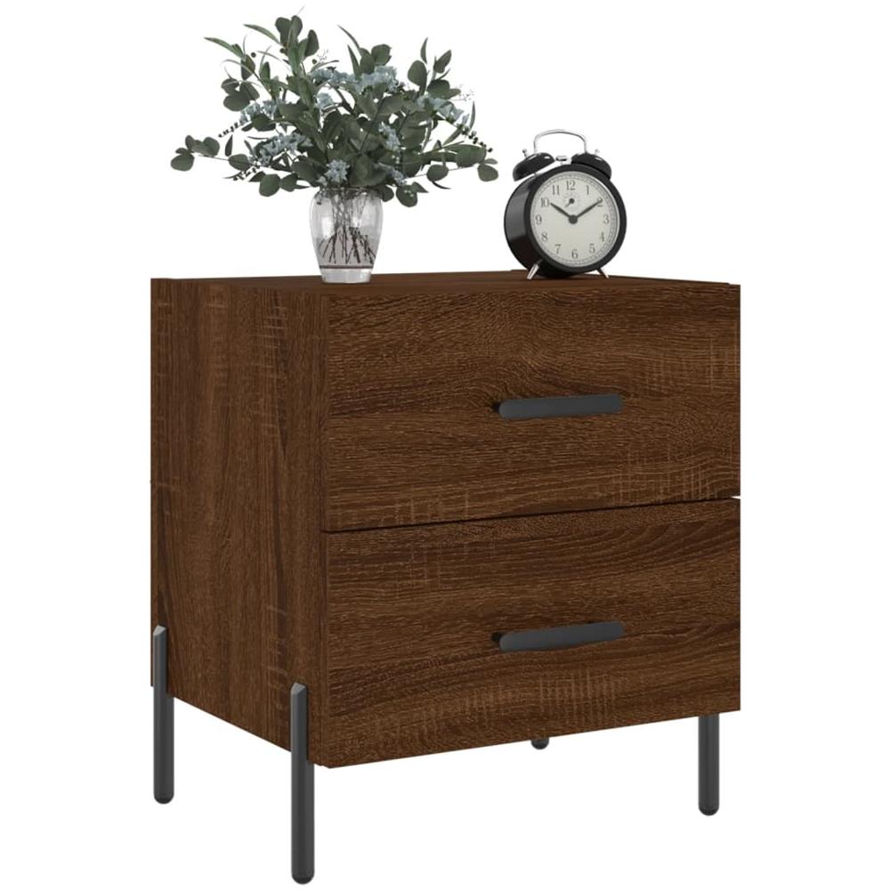 Comodini 2 Pz Rovere Marrone 40x35x47,5 Cm In Legno Multistrato - Foto 3