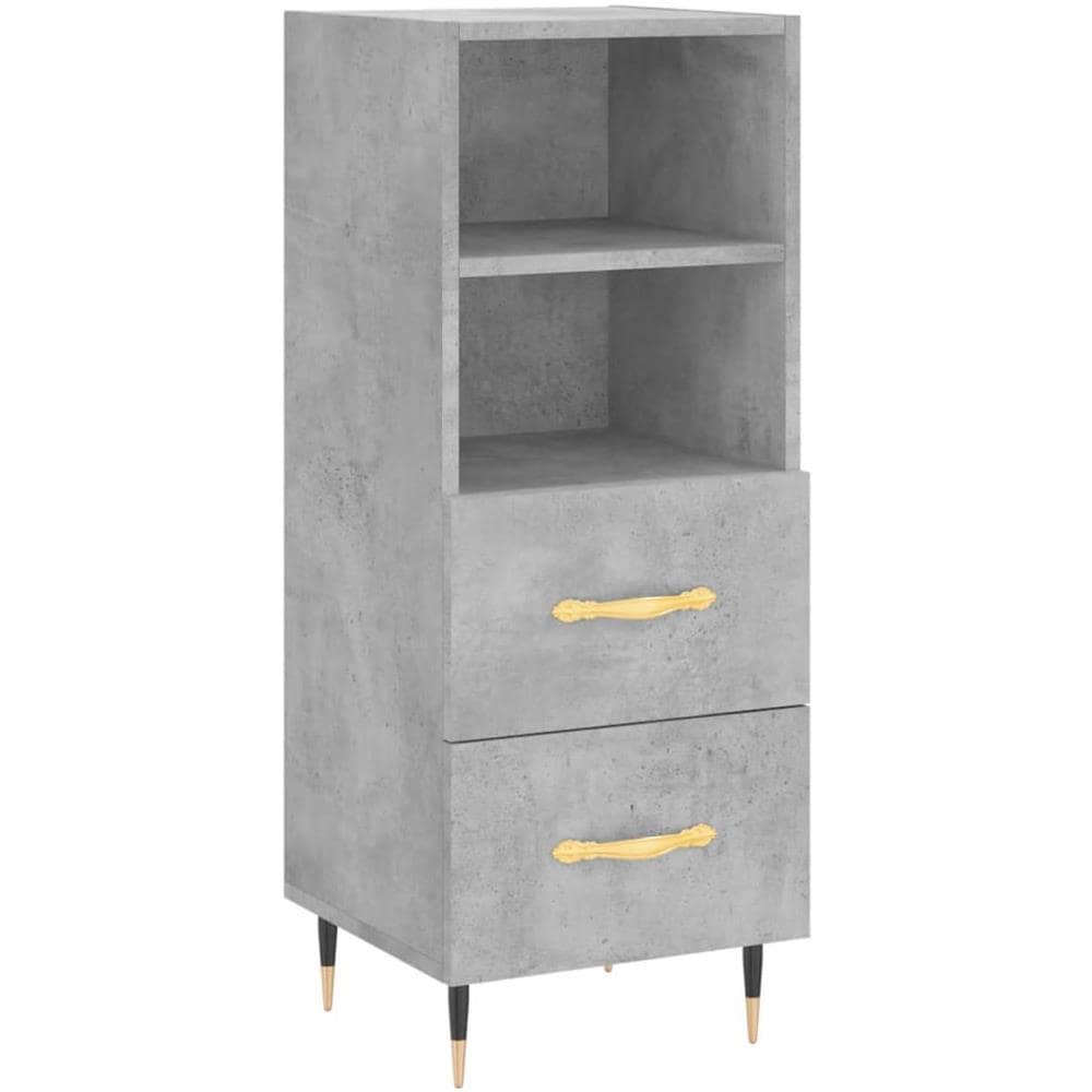 Credenza Grigio Cemento 34,5x34x90 Cm In Legno Multistrato - Foto 2