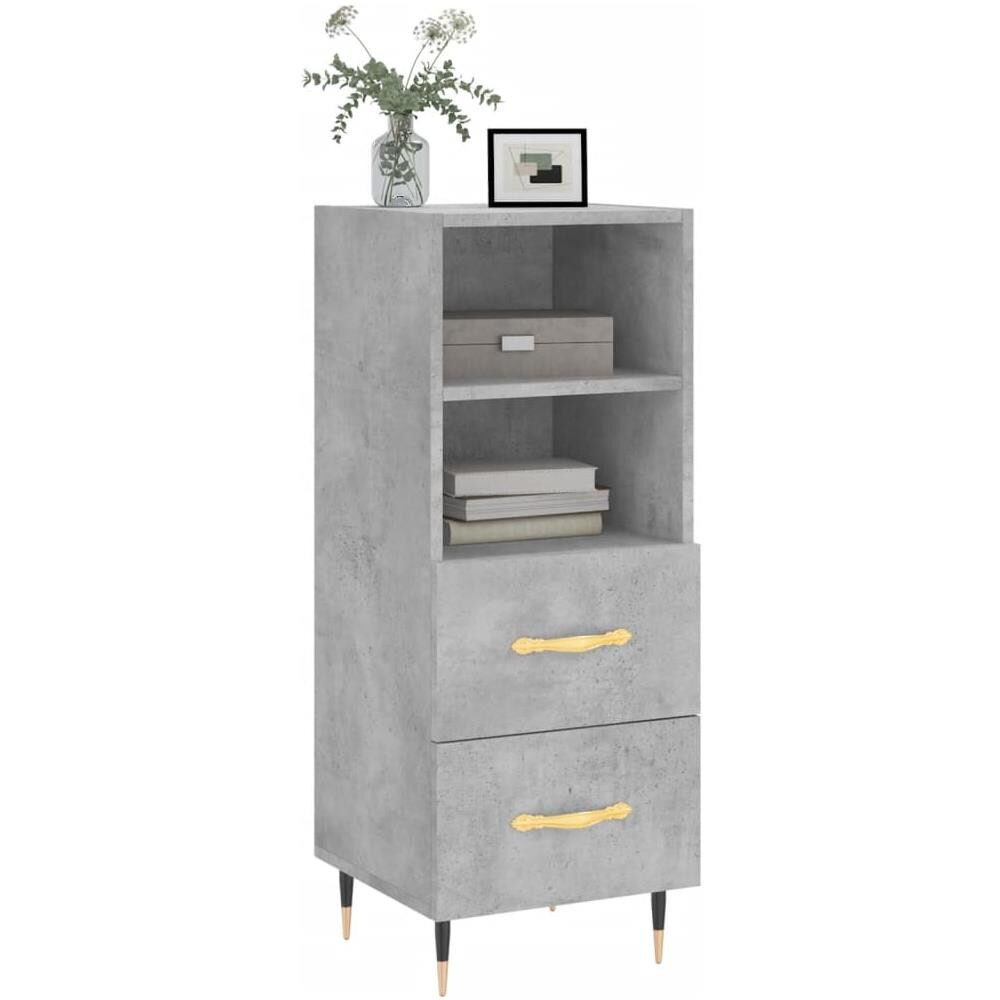 Credenza Grigio Cemento 34,5x34x90 Cm In Legno Multistrato - Foto 3