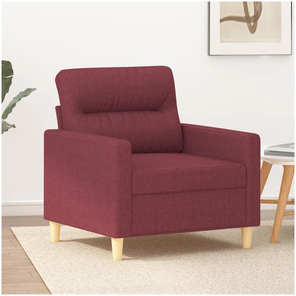 Poltrona Rosso Vino 60 Cm In Tessuto - Foto 1