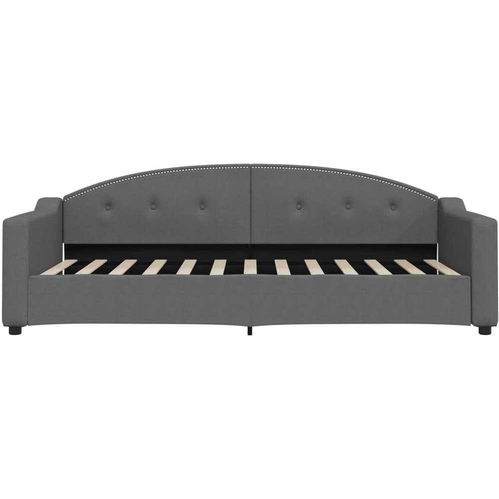 Letto Da Giorno Grigio 90x200 Cm In Tessuto - Foto 2