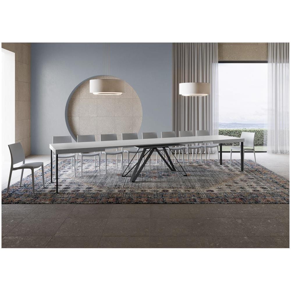 Tavolo allungabile 90x200/460 cm Terium bianco frassino gambe antracite - Foto 4