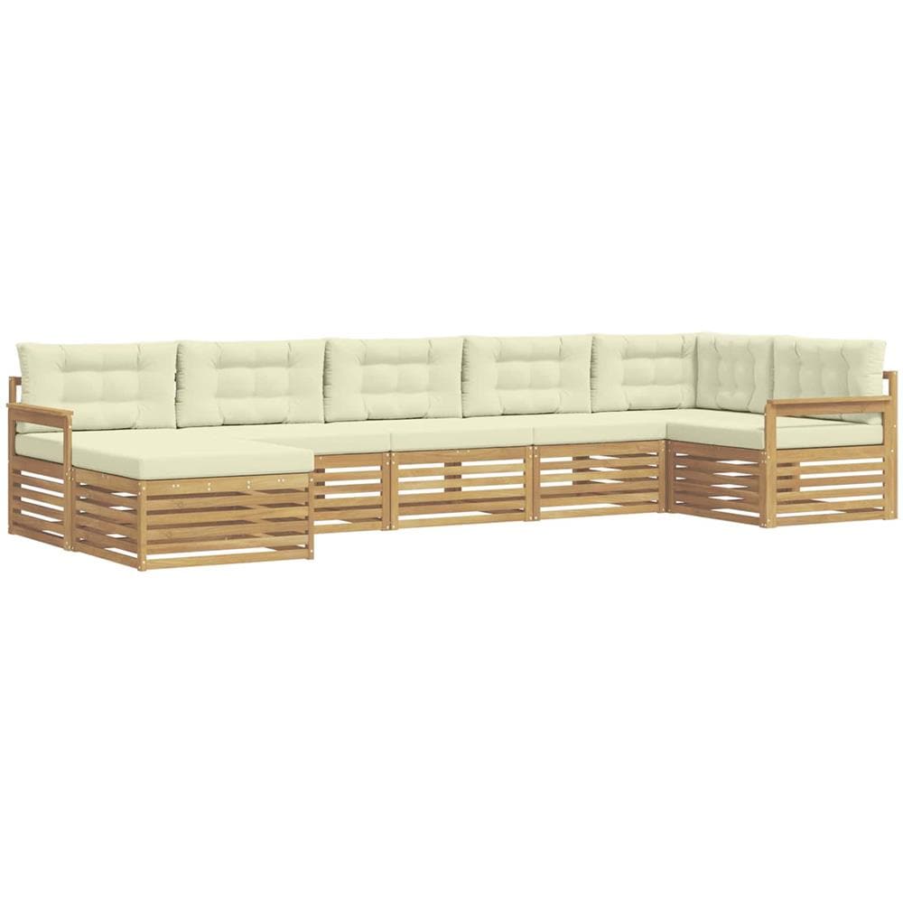 Set di divani da esterno con cuscino 7 pcs Bianco e Crema - Foto 1