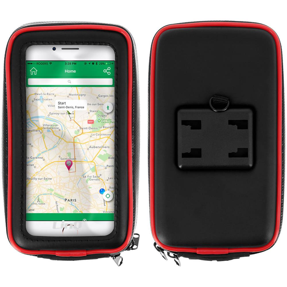 Supporto Moto / scooter + Custodia Impermeabile Smartphone 6.3"" Max - Nero - Foto 1
