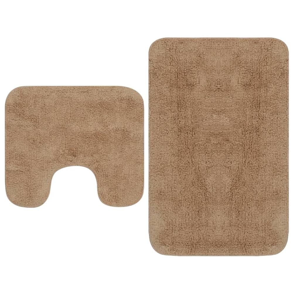 Set Tappetini Per Bagno 2 Pz In Tessuto Beige - Foto 1