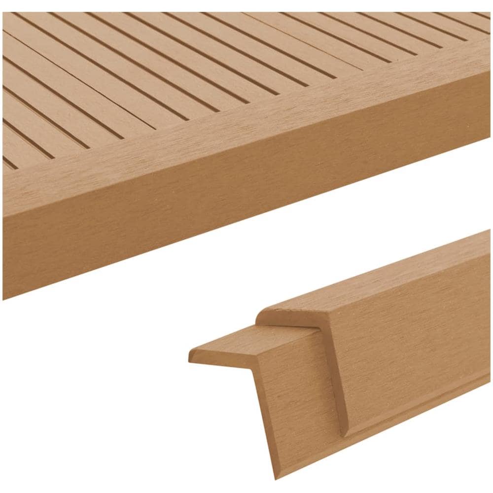 Profili Angolari per Bordi 5 pz in WPC 170 cm Color Teak - Foto 1