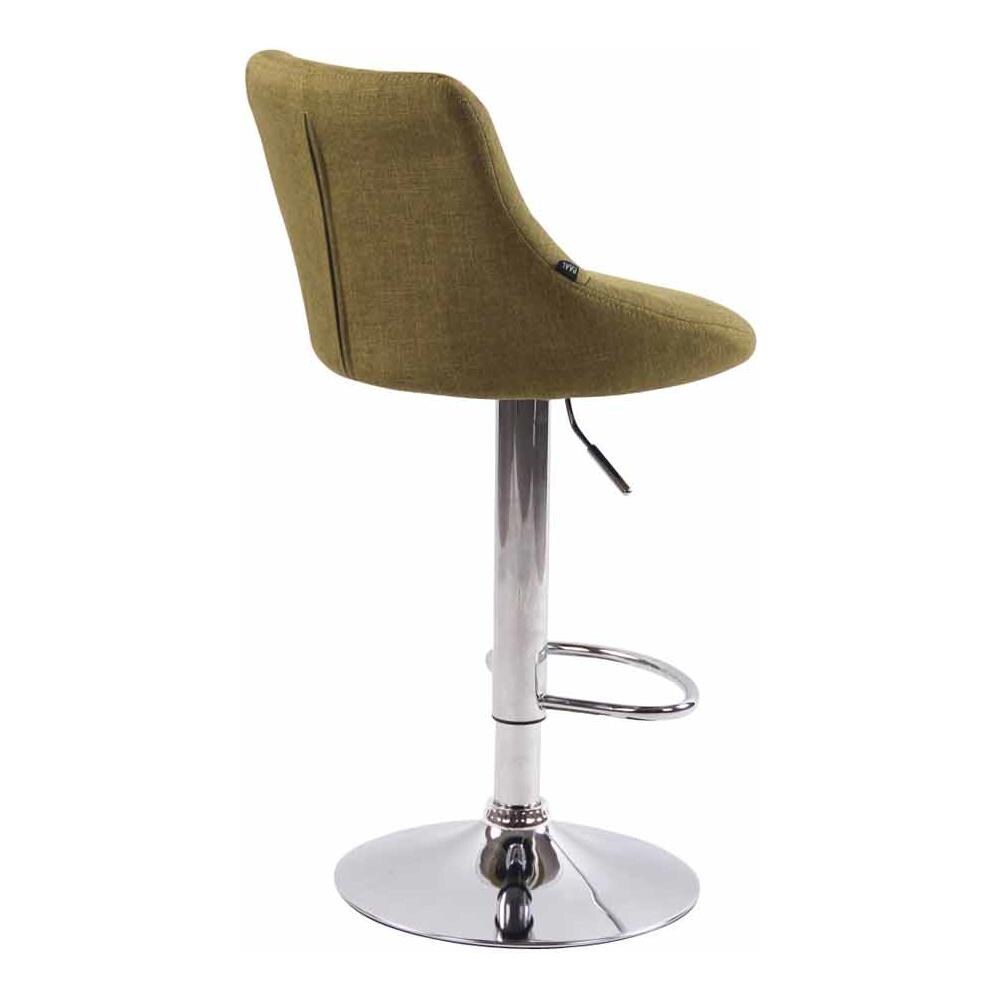 Sgabello Design LAZIO in Tessuto - Sedia Cucina Girevole e Regolabile (83-104 cm) con Poggiapiedi I Sgabello Bar Imbottito Verde - Foto 4