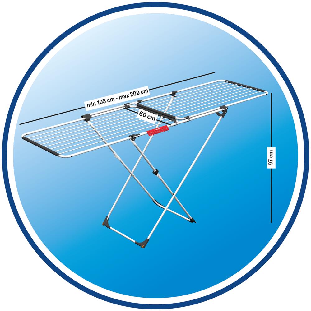 Stendibiancheria Allungabile Per Biancheria Vileda Doble Lunghezza Fino A 209 Cm - Foto 3