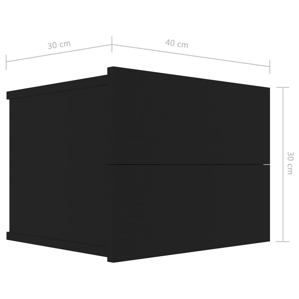 Comodino Nero 40x30x30 cm in Legno Multistrato - Foto 12