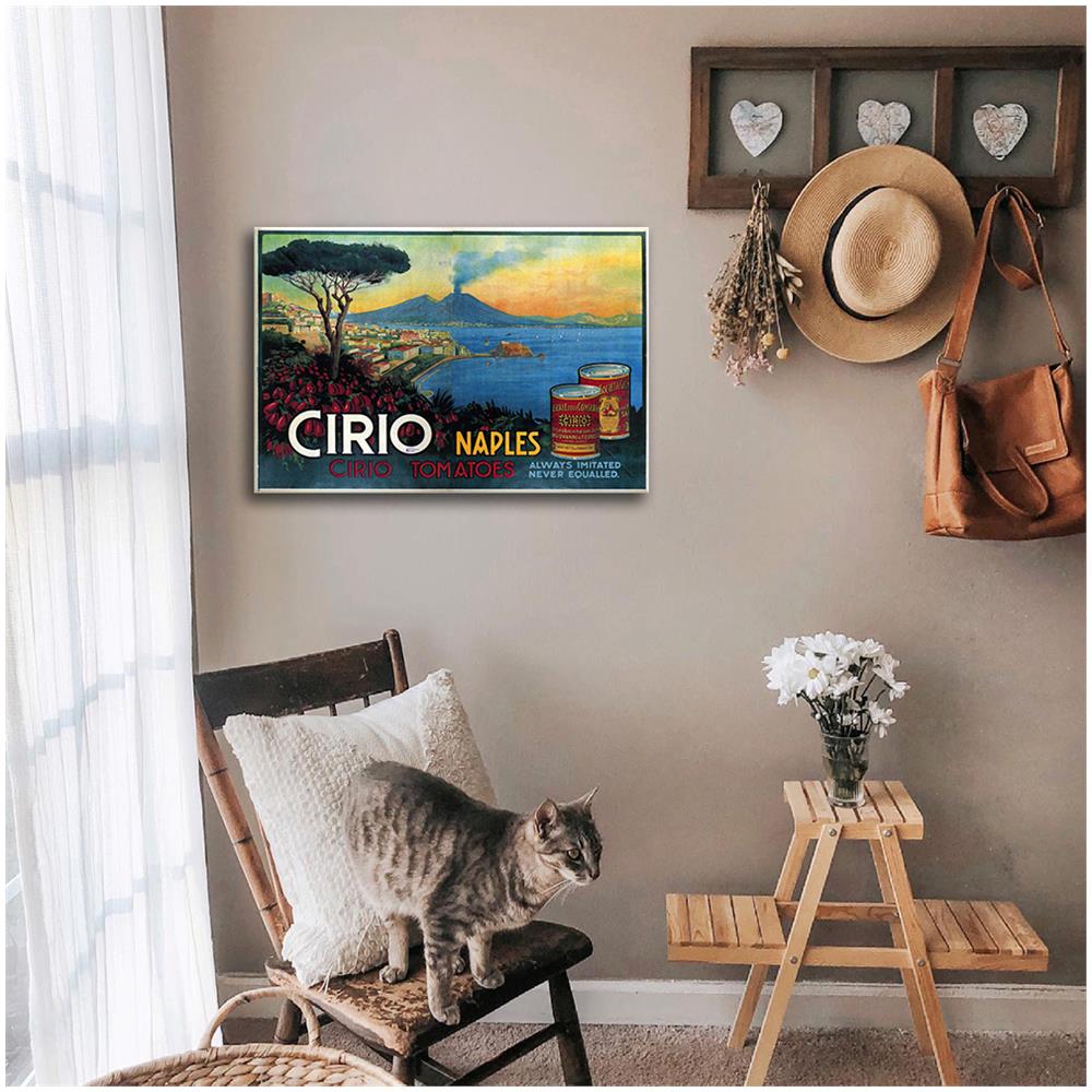 Poster Vintage Pubblicitario Cirio Napoli - Stampa su Tela, Decorazione Parete cm. 50x70 - Foto 1