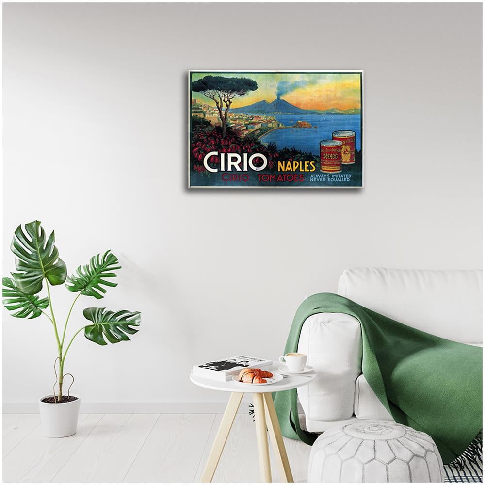 Poster Vintage Pubblicitario Cirio Napoli - Stampa su Tela, Decorazione Parete cm. 50x70 - Foto 2