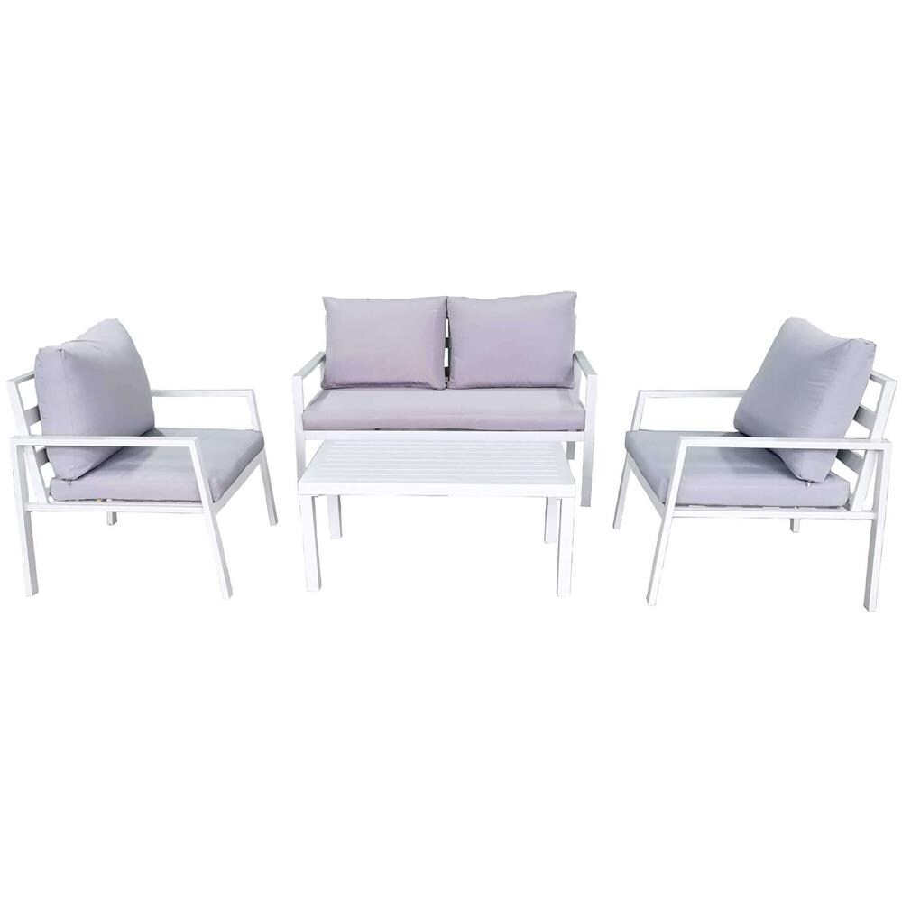 Lucius - Salotto Da Giardino In Alluminio E Poliestere - Foto 1