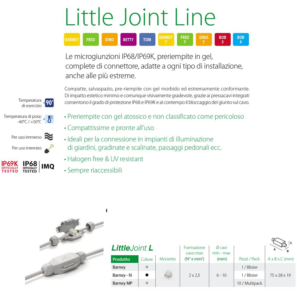 Giunto In Linea Ip68/69 Extra-compatto Preriempito In Gel - Barney - Foto 1