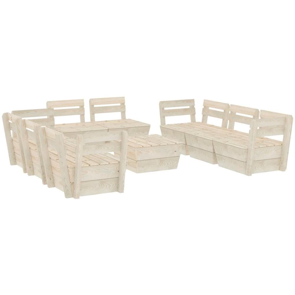 Set Salotto Da Giardino 6 Pezzi In Legno Di Abete - Divano Su Pallet Con Tavolo E Pouf Per Esterno - Foto 2