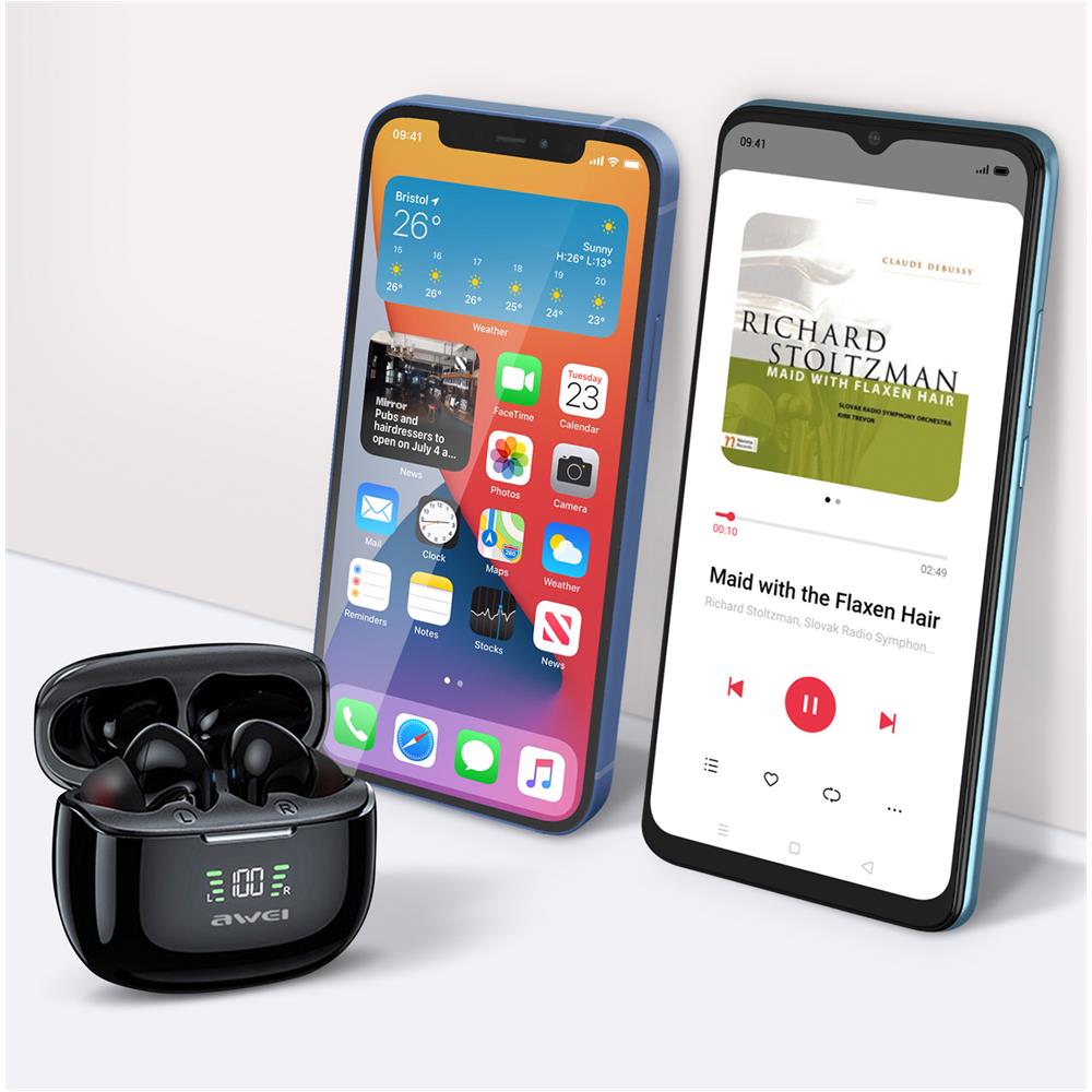 Cuffiette In-ear Wireless Custodia Con Indicatore Led Certificate Ipx6 Nere - Foto 2