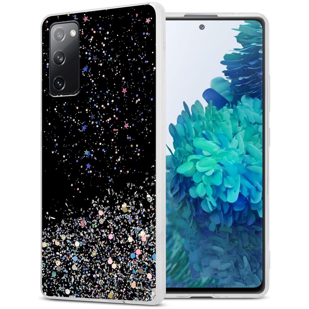 Custodia Compatibile Con Samsung Galaxy S20 Fe In Nero Con Glitter - Coperchio Protettivo In Silicone Tpu Flessibile Con Glitter Scintillanti - Foto 1
